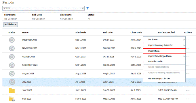 Select Import Data